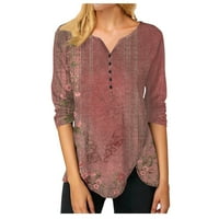 Ženska udobna elegantna klirence modne asimetrične bluze za bluzu na gradijent boja cvjetni ispis vrhovi