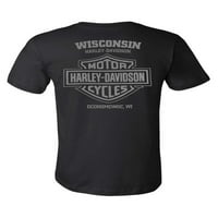 Harley-Davidson muške značke hrđe kratke pamučne košulje kratkih rukava - crna, Harley Davidson