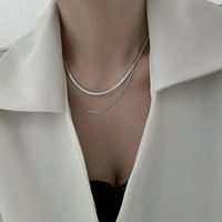 Personalizirana vruća djevojka svestrani titanijum čelik Izvrsna dvoslojna slaganje noseći ogrlicu ženski