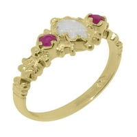 Britanci napravio 9k žuto zlatni prirodni prsten i rubin ženski prsten - veličine opcija - veličine