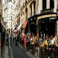 Kafići trotoara duž ulice, Saint-Germain-des-Pres, Pariz, Ile-de-France, Francuska Poster Print