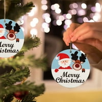 Verpetridure Drveni božićni tag Božićni ukrasi Božićne drvene viseće kartice dvostrano drveno ukrašavanje