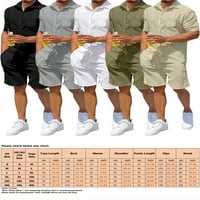 Abtel Men Jogger setovi Dva odjeća za vježbanje Ležerne staza set muška majica i kratke hlače Teretana, bijeli XL