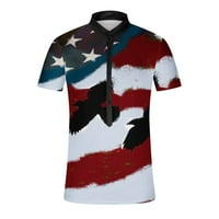 Muškarci Letnji dan nezavisnosti Patriotske majice Regularna povremena američka zastava Ispiši dugme