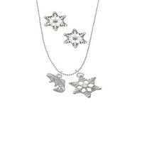 DELIGHT nakit silvertone JumpLicking pastrmke srebrne tone pahuljica šarm ogrlica i naušnice