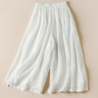 Clearsance Capris za žene 7,00 dolara, ležerne pamučne posteljine pune plus veličine džep kaprisu hlače