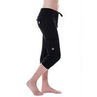 Yoga Capri hlače za žene TUMMME CONTROL TISCED hlače za vježbanje Jesenski Žene Trenirajte tajice Stretch