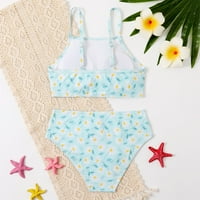 Djevojke kupaćim kostima Summer Dise Girls Kupatila kupaći kostimi Djeca Bijeli cvjetni print Bikini