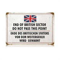 Prošlo vrijeme znakovi v Britansko sektor saveznički vintage metalni znak