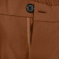 Teretne hlače Žene Mothers Day Pokloni Ljeto Ležerne prilike Saobavljeni džep Solid gumb patentni pantalone Elastični kftionirani za žene za žene