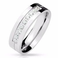 Njegova njena želja 0. Carat okrugli CZ Vjenčani prsten od nehrđajućeg čelika MENS CZ Veličina veze