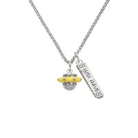Delight nakit Silvertone Crystal Yellow Spinner Silvertone uživo u životu koji ste zamislili ogrlicu