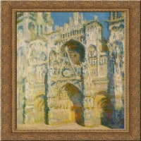 Katedrala Rouen, portal i kula D`allban na suncu Zlato ukrašeno drvo uokvireno platno umjetnost Moneta,