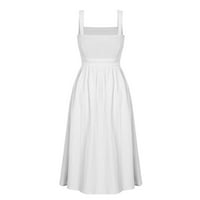 Ljetne haljine Bodycon bez rukava dužine maxi haljina bijela m