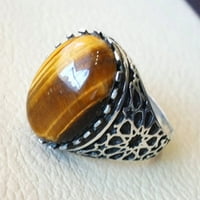 TIGER EYGER MANS prsten, prirodni prsten za oči, pincer, srebrni nakit, srebrni prsten, rođendanski poklon, teški muški prsten, arapski dizajn, prsten od osmanskog stila, ring, turska mens ring