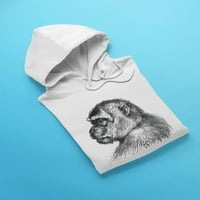 Macaque Monkey Sketch Hoodie Muškarci -Image by Shutterstock, muško veliko