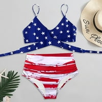 Žene Soild Print bikini set Push up kupaći kupaći kostim za kupanje visoki struk kupaći kostim