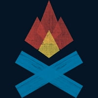 Campfire Muška mornarica Plava grafički tee - Dizajn ljudi 3xl