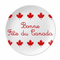 Maple Happy Canada Day Crvena slogana ploča Dekorativni porculanski salver jelo za večeru