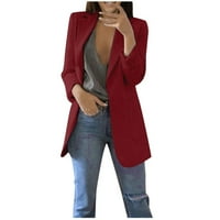 HVYesh Women plus veličine odijelo Blazer Puno dugi rukav otvoren prednja kardigan jakna Lagana radna