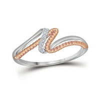 Jewels 10kt Dvo-tonski zlatni ženski okrugli dijamantski konop ruže-tone prsten CTTW