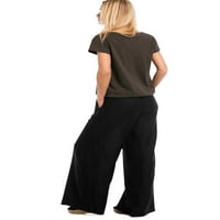 Ellos ženske meke hlače široke noge sa zadnjim elastičnim hlačama