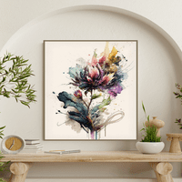 Cvjetanje spokojnika - cvjetni akvarel platnena zidna umjetnost
