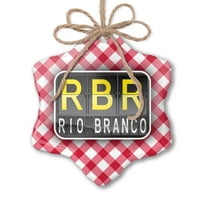 Božićni ukras RBR Zračna luka za Rio Branco Red Plaid Neonblond