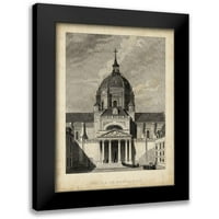 Pugin, A. Crni moderni uokvireni muzej Art Print pod nazivom - Eglise de Sorbonne