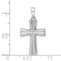 Carat u Karatsu Sterling srebrni polirani finirani rodijum-pozlaćeni križ Privjesak sa srebrnim lanac uže od srebra 16 ''