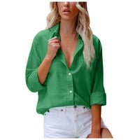 Dugme Swirts za žene Bluze s dugim rukavima na vrhu je čvrsta jakna sa džepom labav fit poklopca UPS HIP Jesen odjeća Poslovni posao vrhom modne odjeće