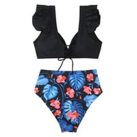 Ženski tank bandeau bikini Cleance cvjetni tisak Ombre Cheeky High Struk brazilski bikini Dva kupaonica