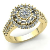 1.5ctw okrugli rez Diamond Dame Bridal halo godišnjica angažman prsten od punog 18k ruža, bijelo ili