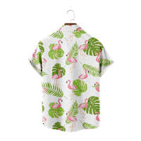 Flamingos list jednostavnost tiskana majica za muškarce Ljetna plaža kratka rukava casual dimljiva havajska