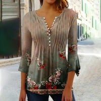 Hanas ženska gornja modna ljetna majica za žene za žene Print Tunic Ljetni vrhovi Dressy Casual Bell