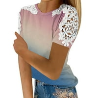 Royallove Ženske košulje Ljeto čipka Dizajn kratkih rukava s kratkim rukavima V izrez Majica Dressy