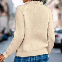 Vivianyo HD džemperi za žensko čišćenje plus veličina Ženska casual dugačak dugi rukav talasni vrat