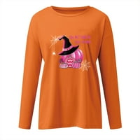 Ballsfhk ženski smiješni Halloween Print bluza s dugim rukavima Labavi pulover džemperi za žene