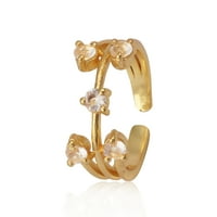Prekrasan kristalni kvarcni prsten, prsten izjave, prsten za otvoreni stil, nakit za prong, poklon za