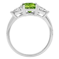 2. CT sjajni smaragdni rez prozirni simulirani dijamant 18k bijelo zlato Trobotan prsten s 4,5 kamenog