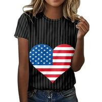 Ženske majice Dan neovisnosti Zastava zastava tiskana majica kratki rukav O-izrez Nova velika veličina