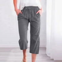 Duge pantalone za žene modne žene casual pune boje elastične labave hlače ravne široke pantalone za