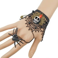 Halloween narukvica duh glava lubanja Spider ručni lanac crna čipka dama narukvica Halloween party pribor