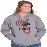 Thief ukrao mi srce zaljubljene za valentine Zip hoodie dukserice žene bristične marke 3x