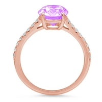 2.21ct ovalni rez ljubičasti prirodni ametist 14k ružičasti ružičasto zlato ugraviranje izjava bridalna godišnjica Angažman vjenčani prsten veličine 4
