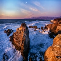 Stjenovita obala na Sunset, State Park Montana de Oro, Morro Bay, California, Sjedinjene Američke Države Poster Print panoramskim slikama