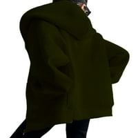 Luxplum dame Owewewes vrhovi punog zip duksera Fleece obložen kaputa za kapute debela dnevna ljubičasta