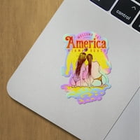 Angdest Club Holografske naljepnice za naljepnice Dobrodošli u Ameriku Premium vodootporni za laptop