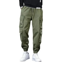 Traperice za muškarce Muške Harlem vunene pantalone hlače Labavi plus Ležerne prilike dodaju sportske hlače pantalone devet veličina muške hlače muškarci teretni hlače zeleni + m