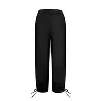 Šejske pantalone za žene za žene za žene Ženske hlače Pamuk i posteljina elastična nagrada sa džepom